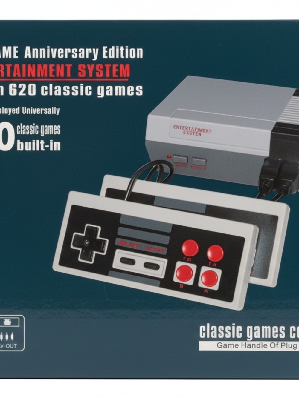 Classic Entertainment System Console with Gray and Black Controllers